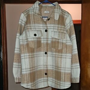 Lascana Tan and White Plaid Jacket